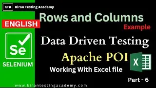 Example - Rows and Columns -Apache poi - Selenium Data Driven -working with excel in selenium-Part 6