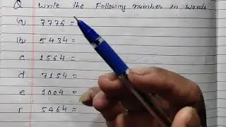 Write the following number in words - Class 1 - write the number name