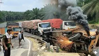 Truck Habis Napas Hingga Terguling
