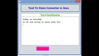 Text To Voice Converter Java Application