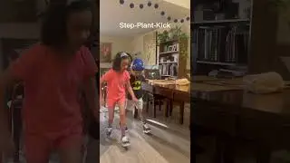 Teaching her brother how to use Heelys! They are both beginners #heelys #Siblings