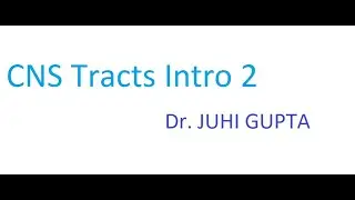 juhi gupta || introduction to cns tracts - 2