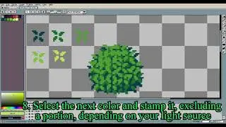Simple pixel art bush - or tree - tutorial