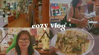 cozy vlog💐⋆&deg;thrift with me, yap with me, cooking broccoli chicken pasta