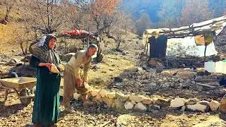 ⚒️Nomadic life in the heart of the mountains | Building a stone platform for washing dishes