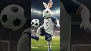 Rabbit Shows Off INSANE Football Juggling Skills 🐇⚽| #shorts #ai #rabbit