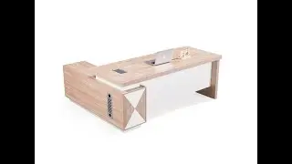 Corner desk with storage/ corner work station/ L shaped desk A003 Nika Oak White Installation