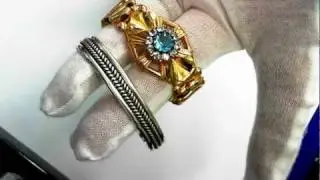 A Pair of Vintage (circa 1930) Sterling and Gold Filled Bangles (For a Small Wrist)