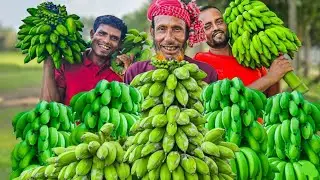 মাটির চুলায় কলার মুচমুচে ভাজি রেসিপি | Crispy Banana Fry Recipe in Village Style | 