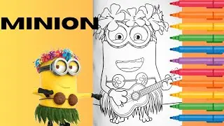 Coloring minion from Despicable Me 4 Coloring Page using pencils
