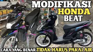 MODIFIKASI HONDA BEAT | CARA YANG BENAR MEMASANG STRIPING TRANSPARAN #tutorial #beat #modif #viral
