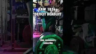 No belt, double overhand 185kg deficit deadlift at 62