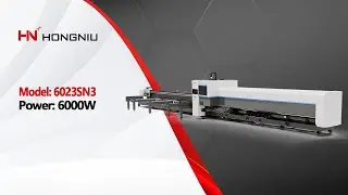 Hongniu laser--Enclosed unloading three chucks pipe laser cutting machine.
