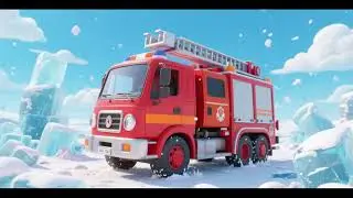 Fire Truck Freezing Rescue Ride | Winter Rescue Song | Nursery Rhymes & Kids Songs