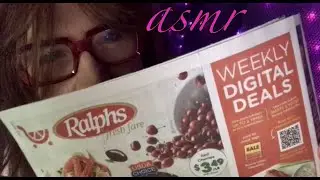 1 Hr quietly sorting Grocery Ads, ASMR  making Grocery List, bubblegum, coffee, lotion