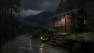 Ease into Night 🌧️ Rain Sounds Over Wooden Cabin for Deep Sleep and Serenity 😌