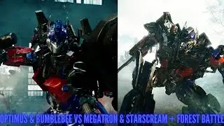 (Epic Modding)Transformers The Game:Optimus Prime & Bumblebee Vs Megatron & Starscream+Forest Battle