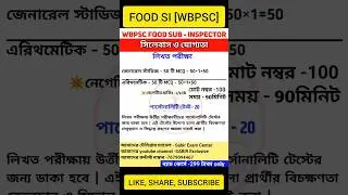 food sub inspector exam syllables & vacancy2023 | #shortvideo #foodsirecruitment #youtubeshorts