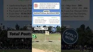 MPPSC Assistant Professor Recruitment 2025 // Government vacancy // Government Jobs // Permanent Job