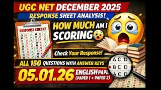 UGC NET December 2025 English Answer Key  |How Much Am I Scoring? 😨 | Answer Key05-01-26 #ugcnetdec
