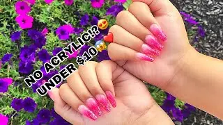 NO ACRYLIC NAILS!!! EASY!!! AT HOMENAILS UNDER $10!!!!
