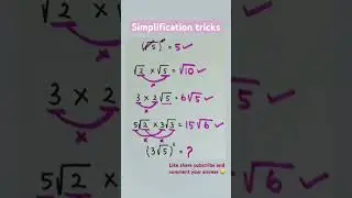 Simplification square root | exponents and powers | #shortsfeed #shortvideo #shorts