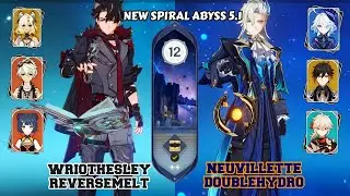 New Spiral Abyss 5.1 | C1 Wriothesley RevreseMelt & C0 Neuvillette Doublehydro | Genshin Impact