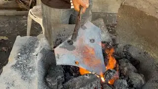 Knife Making - Forging A Simple Cleaver From A Piece Of Tractor's Disc