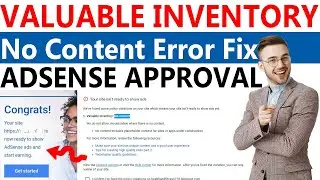 Google AdSense Valuable Inventory No Content (Error Fix) Google Adsense Approval For Blogger