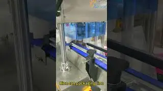 Automatic #rice can packaging machine, #Plastic jar sealing and capping machine line #sealer #capper