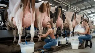 Cow's milk production process full process | High-tech CHEESE Making From Cow Milk