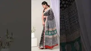 Natural Dye Pure Linen saree collection | Hand Block Printed Cotton Linen Fabric | Thread Stories