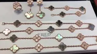 Van Cleef&Arpels Grey Mother Of Pearl Ring Earring Bracelet And Necklace