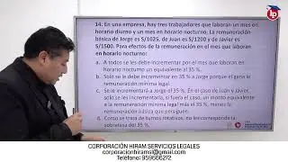 Jornada Laboral Diurna y Nocturna - José María Pacori Cari