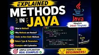 Methods in Java | Why Methods Are Needed + Static & Non-Static Methods