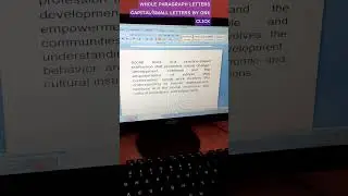 How to make whole paragraph capital to small and small to capital letters #computer #msword #gk