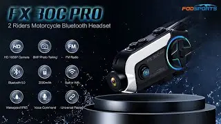 Fodsports FX30C PRO Motorcycle Helmet Intercom with Camera
