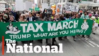 Thousands of protesters call on Trump to release taxes