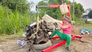 Girl repairs and restores 4102 high pressure pump motor.