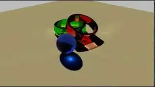 Yafaray glass rings with caustics