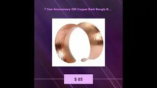 7 Year Anniversary Gift Copper Bark Bangle Bracelet 7th Anniversary Gift For Her Seven Year Anniv...