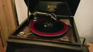 Pathe vertical cut record on Sonora phonograph.