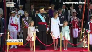 Thronwechsel in Spanien - Fahrt des Königs durch Madrid am 19.06.2014
