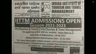 IITTM Admission Notification 2022-2023