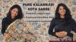 😱 Pure Kalamkari Kota Saree at Just ₹999 | Hand Block Print | Don&rsquo;t Miss This! 