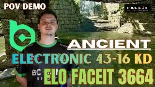POV electroNic (43-16) KD - FACEIT ELO 3664 (Ancient)  #electronic #cs2 #faceit