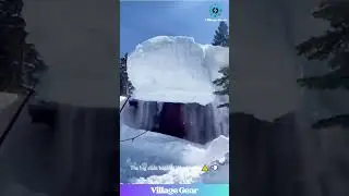 ULTIMATE Roof Avalanche!🏠❄️Watch This MASSIVE Snow Load Slide Off in Seconds! #snow #winter #nature