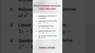 jkbose class 10th Math important questions | jkbose class 10th math guess paper 2025#math #maths