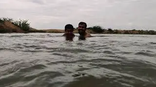 Sherin swim with Chitta @ Kaveri River