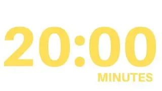 20 Minute -  Simple Countdown Timer - Yellow Numbers
